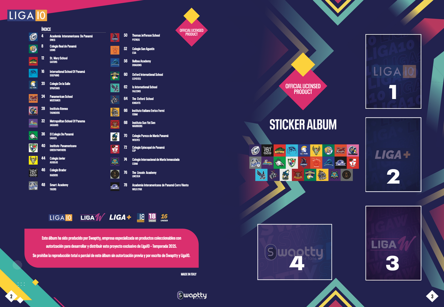 Album Tapa Dura Liga 10 & Swaptty 2025