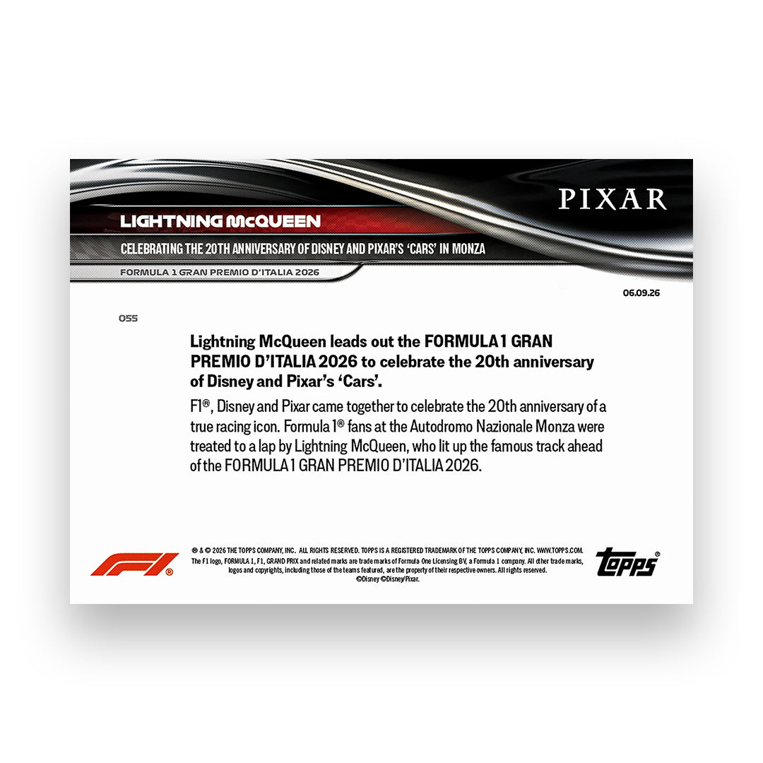 Lightning McQueen - 2026 Formula 1® Topps NOW® - Card 55