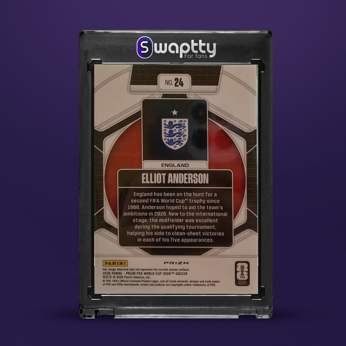 2026 Panini Prizm WC Trophy Hunting Elliot Anderson — reverso