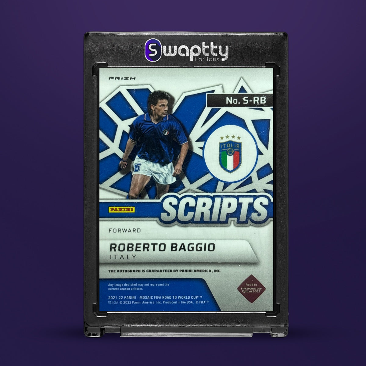 2021-22 Panini Mosaic Roberto Baggio Scripts Auto — reverso