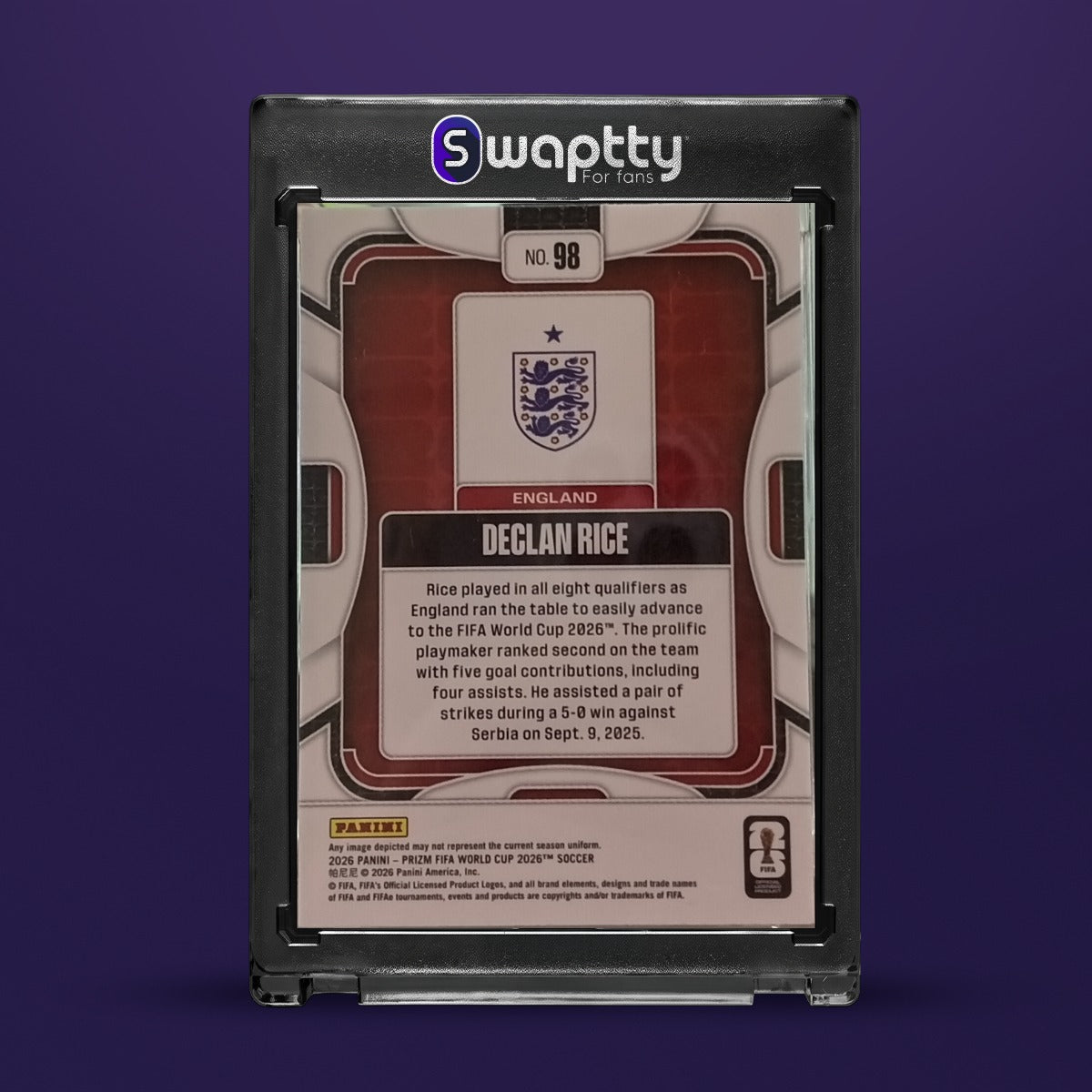 2026 Panini Prizm WC Declan Rice — reverso