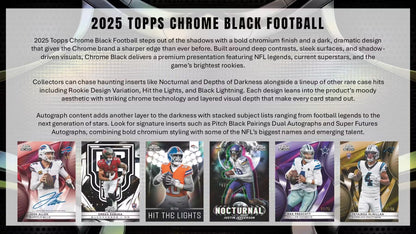 2025 Topps Chrome Black Football Hobby Box (Pre Venta)