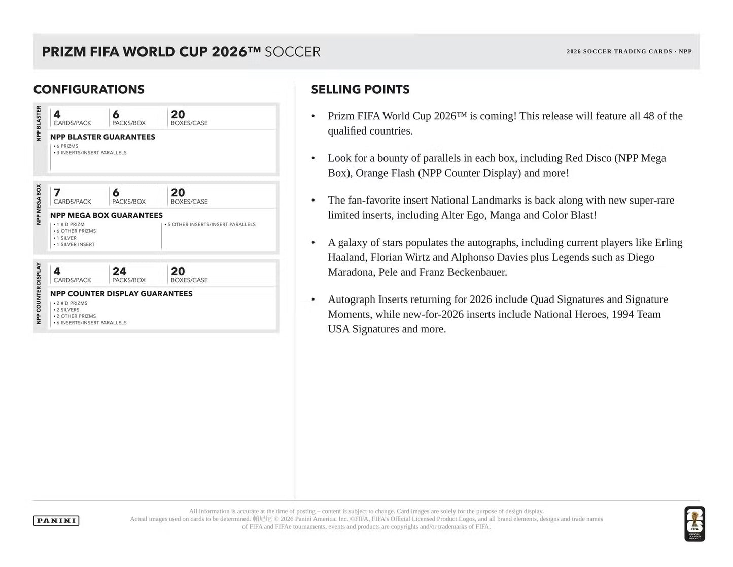 2026 Panini Prizm FIFA World Cup Counter Display Box