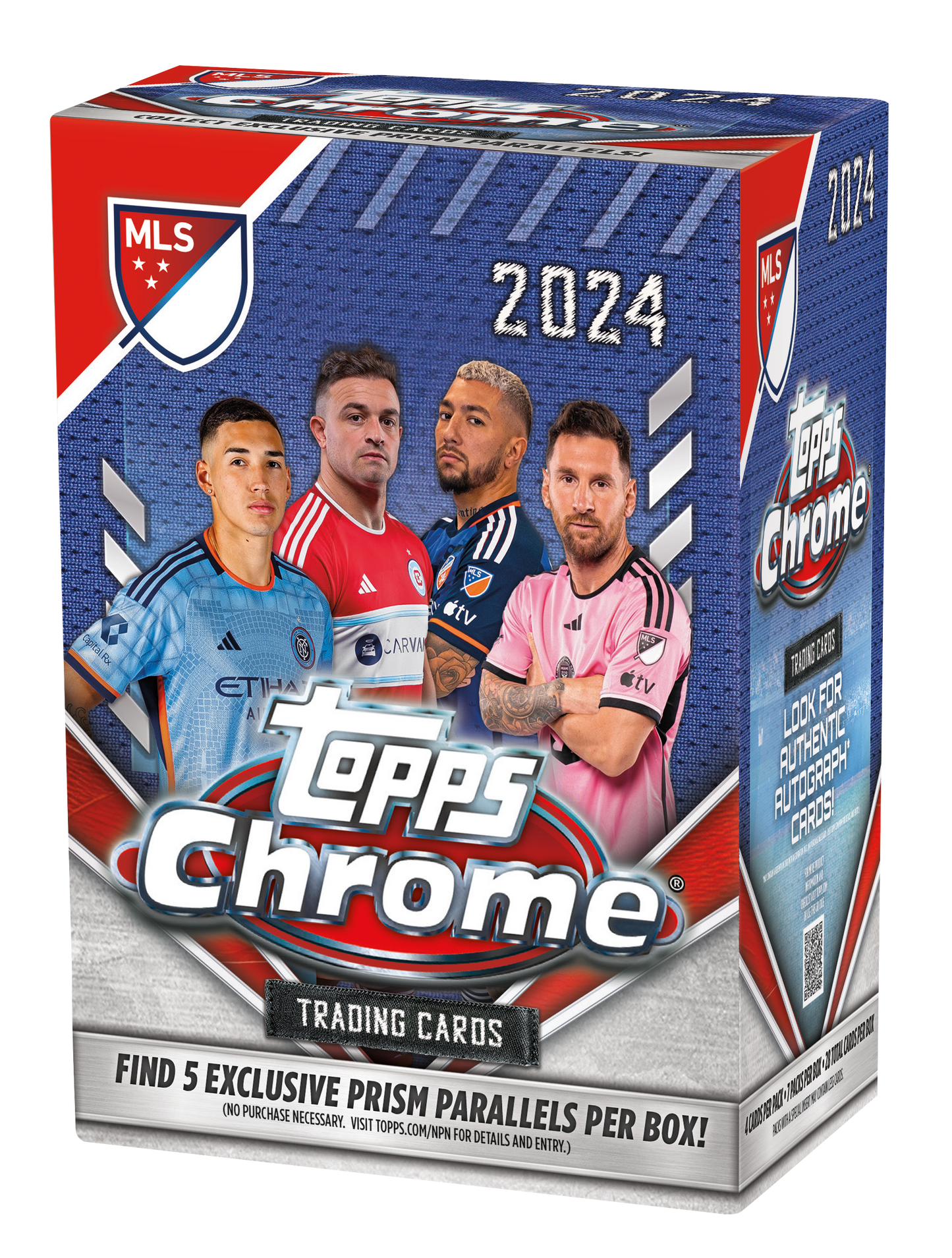 Caja de tarjetas Topps Chrome MLS 2024 – Messi y jugadores de la Major League Soccer