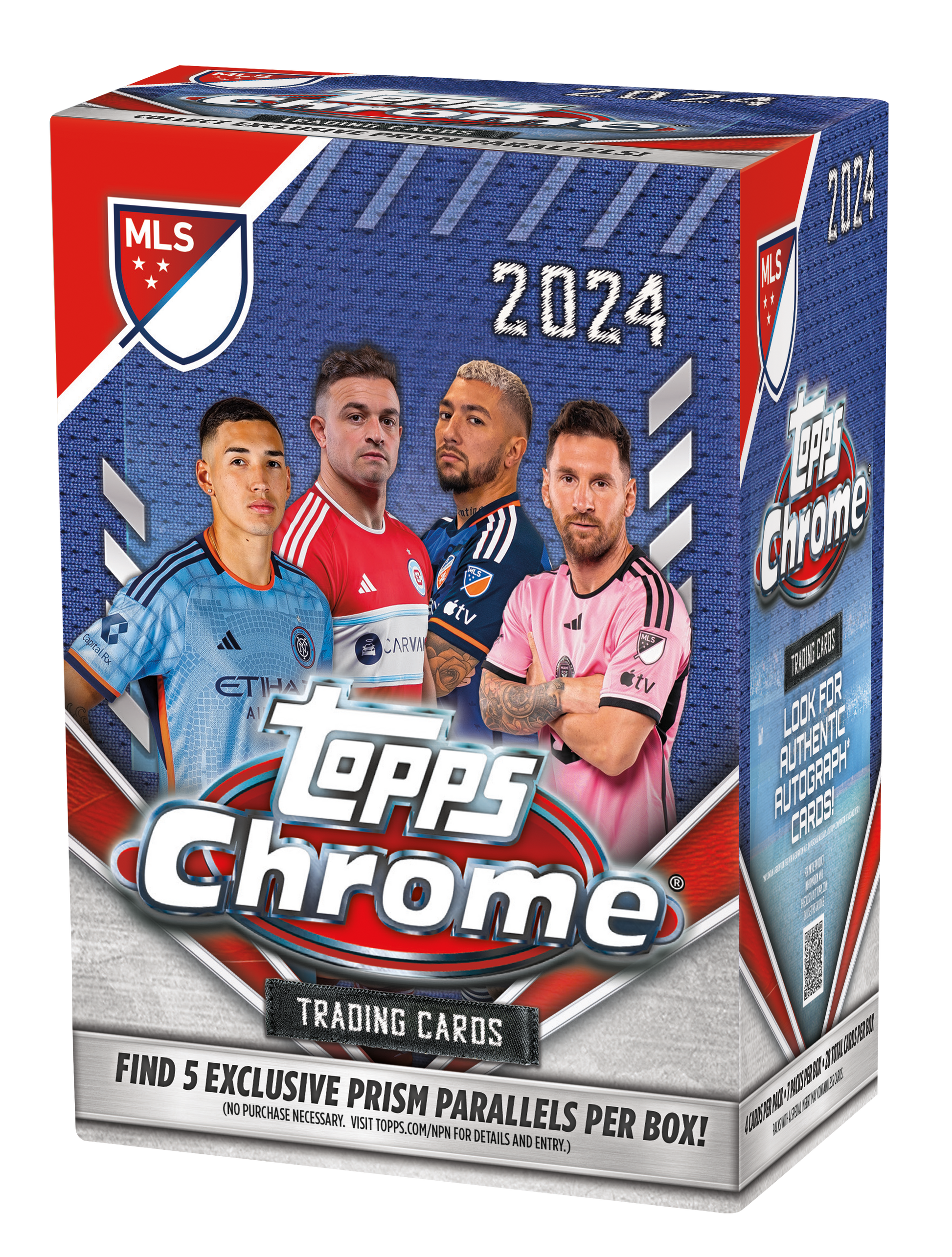 Caja de tarjetas Topps Chrome MLS 2024 – Messi y jugadores de la Major League Soccer