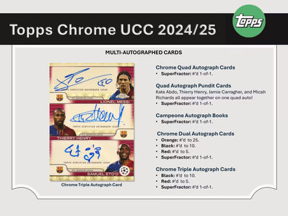 2024/25 Topps Chrome UCL Soccer Blaster Box