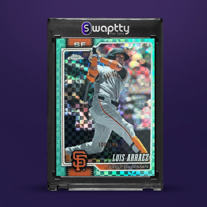 Luis Arraez 2026 Topps Chrome Aqua  X-fractor /199 #168 Giants — frente
