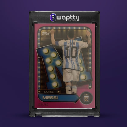 2026 Topps Collector Tin Argentina Lionel Messi 101/250 Purple — frente