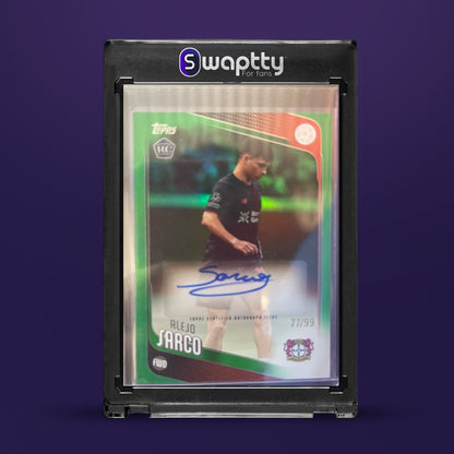 2025/26 Topps UCC RC Alejo Sarco Auto 77/99 — frente