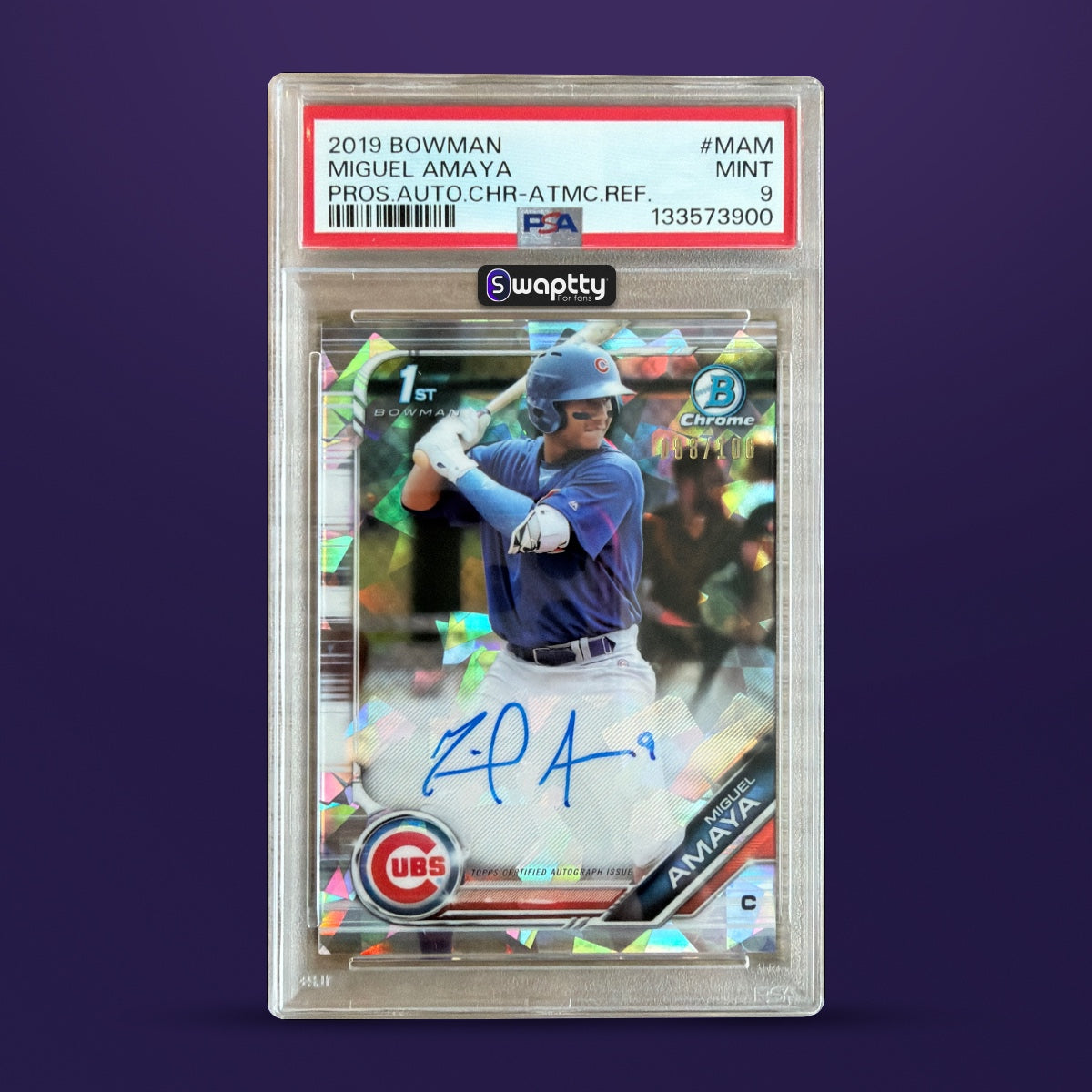 2019 Topps 1st Bowman Miguel Amaya Auto /100 — frente