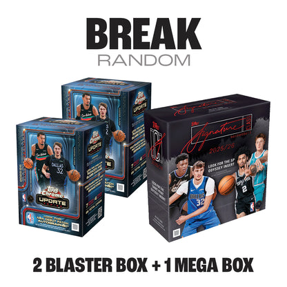 Break NBA – 2 Blaster Topps Chrome Update + 1 Mega Box Signature Class