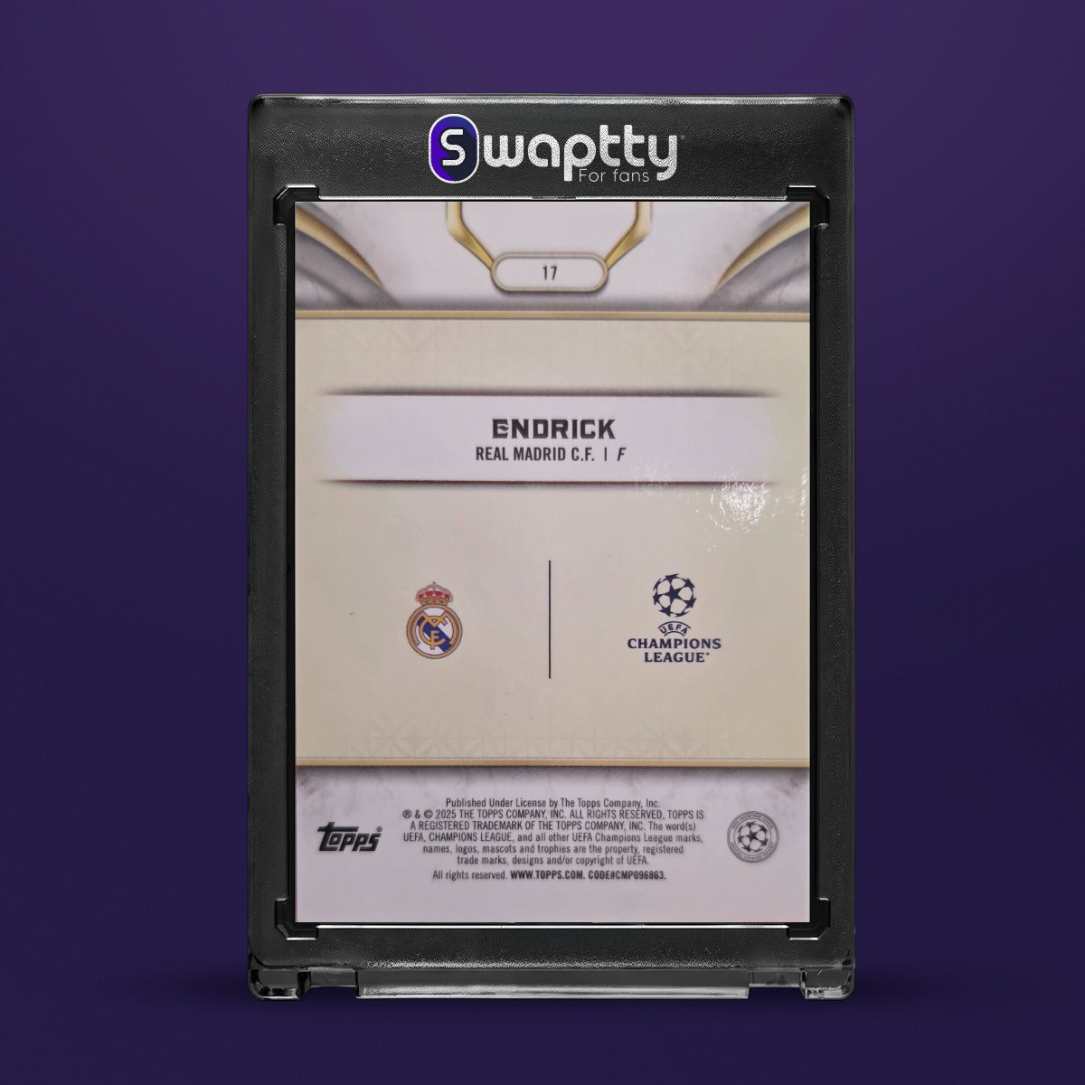 2025 UCL REAL MADRID ENDRICK RC /75 — reverso