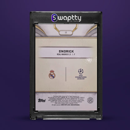 2025 UCL REAL MADRID ENDRICK RC /75 — reverso