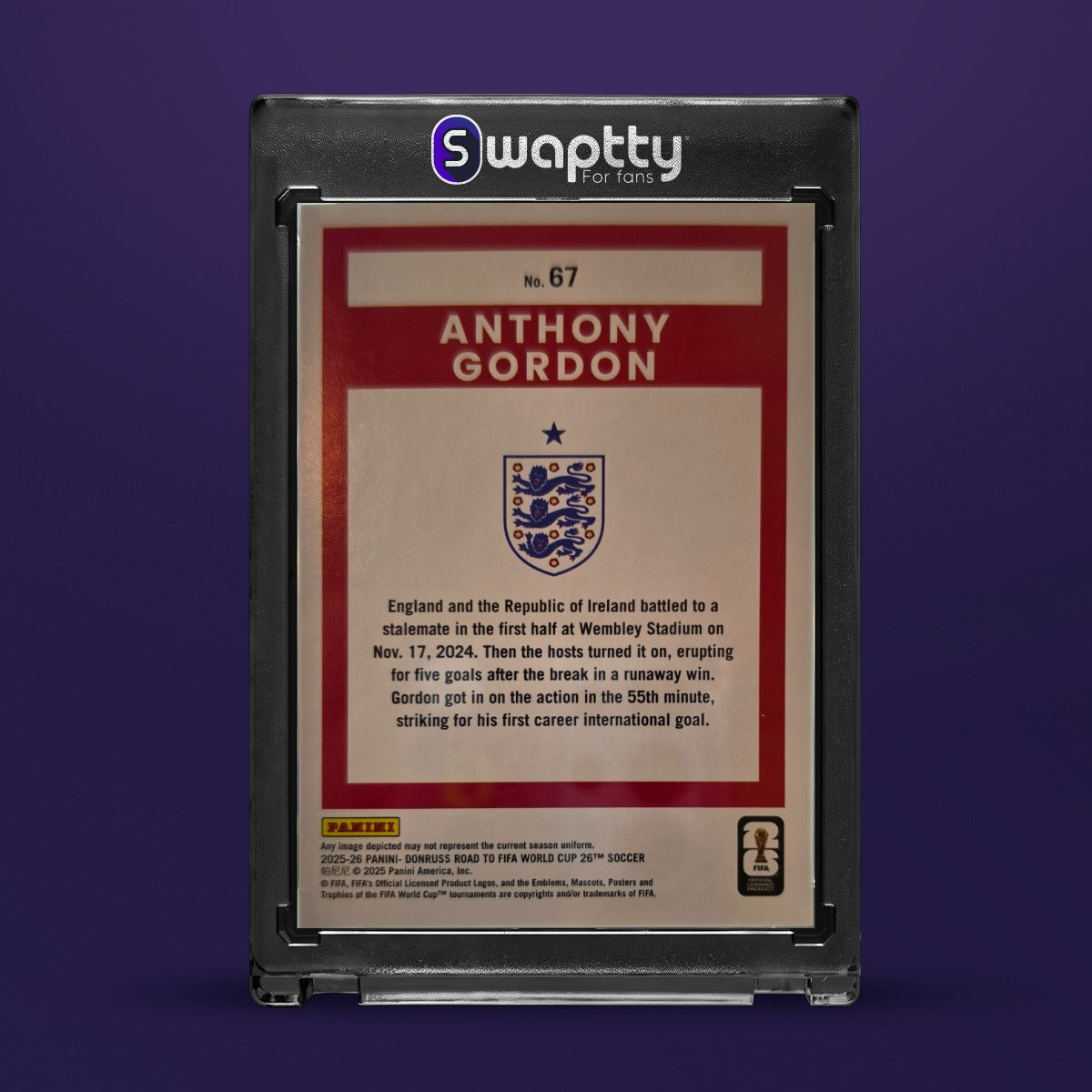 25-26 PANINI DONRUSS FIFA WC ANTHONY GORDON /270 — reverso