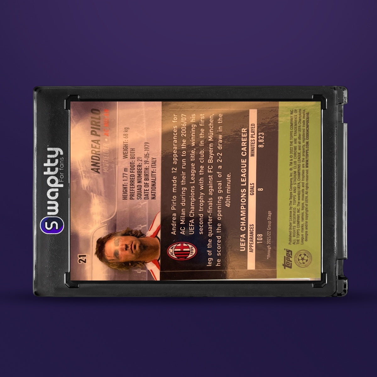 2022 Stadium Chrome Andrea Pirlo — reverso