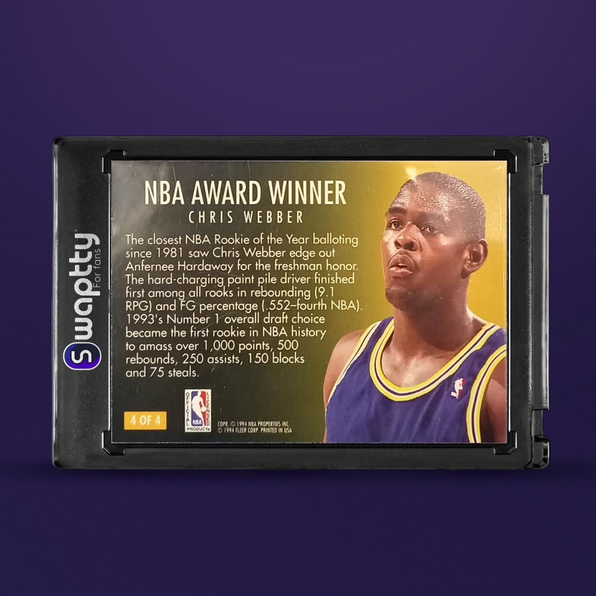 1994 Fleer Chris Webber — reverso