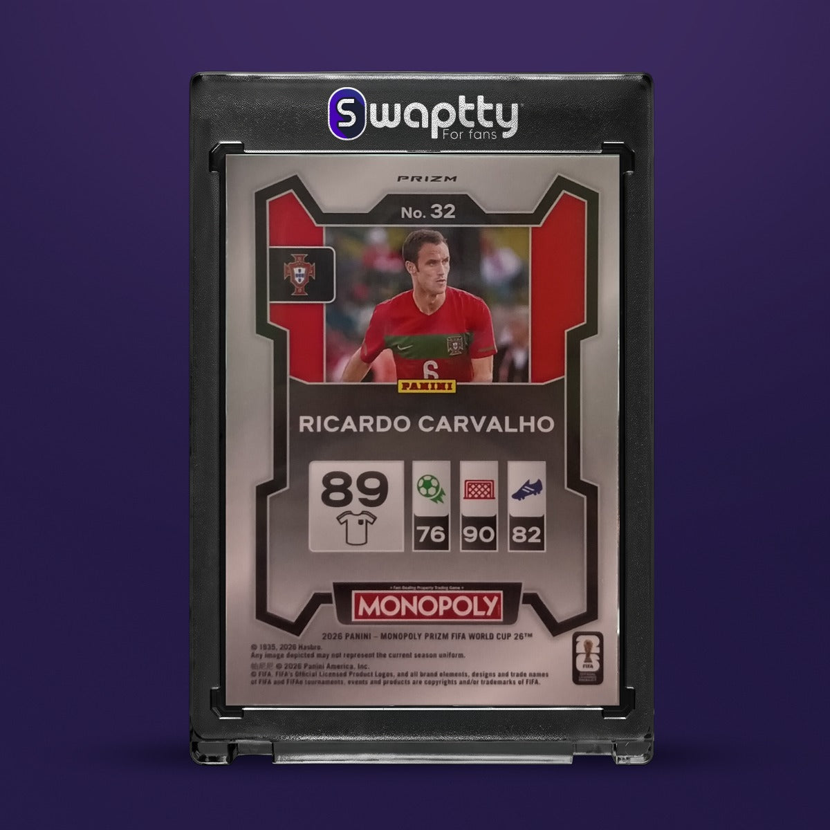 2026 Panini Monopoly Prizm WC Ricardo Carvalho — reverso
